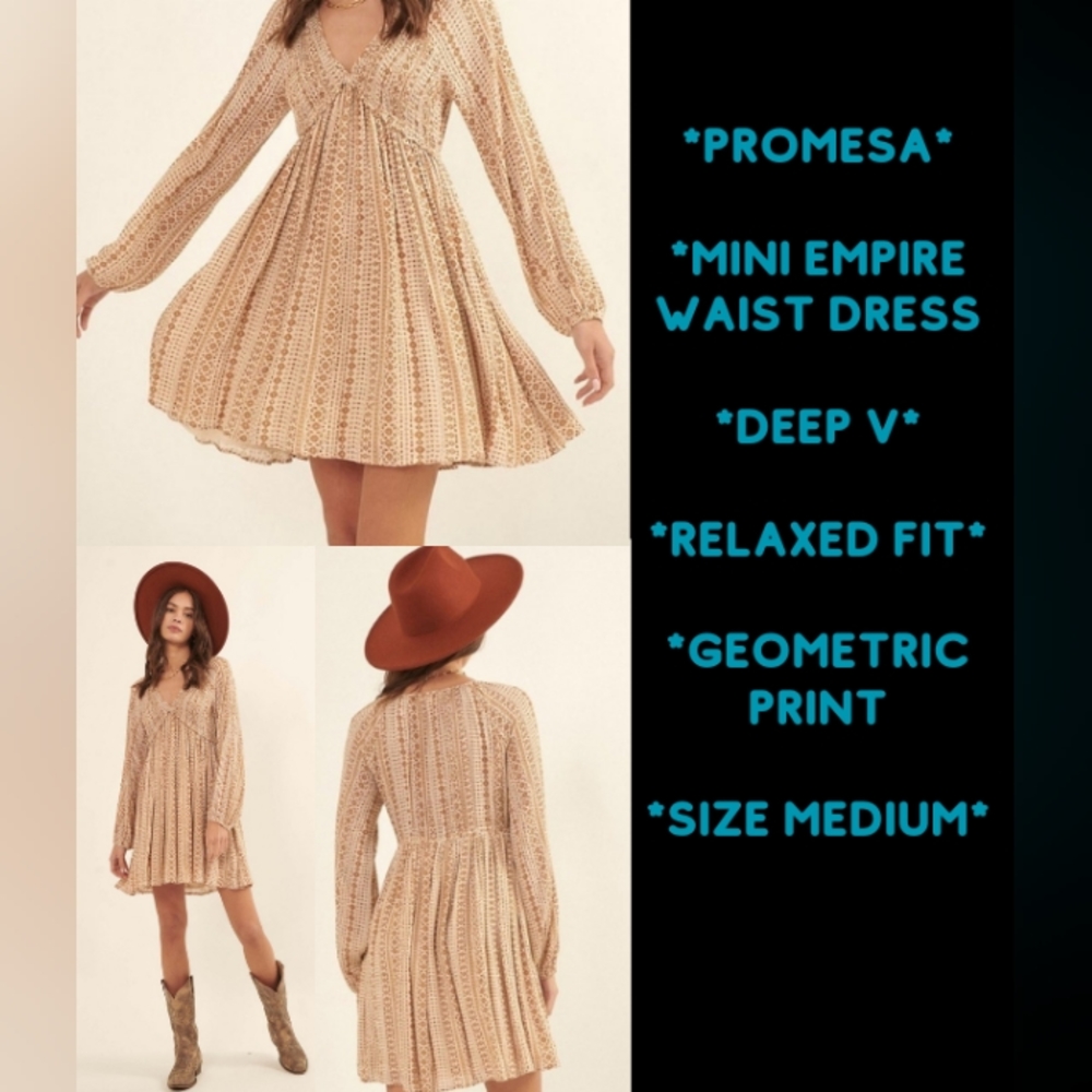 PROMESA: Empire Waist Mini Dress with Relaxed Fit